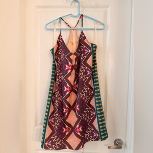 Gianni Bini Vibrant Backless Dress in Pink and Teal
